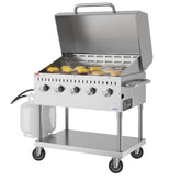 36 in. Commercial Outdoor Propane Gas Grill with Roll Dome Cover in Stainless Steel (CGKIT3-36D)